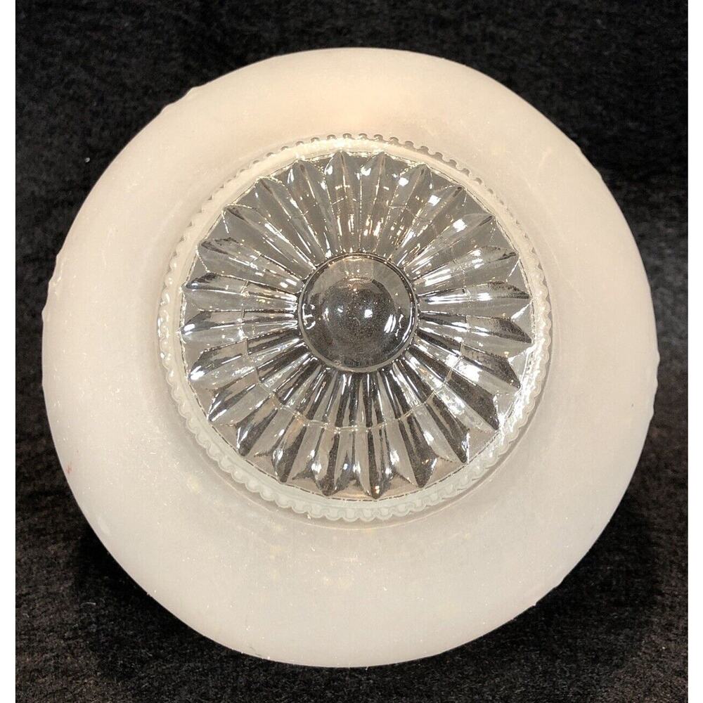Vintage Frosted Clear Glass Ceiling Light Shade Embossed Floral 3 1/8" Diameter